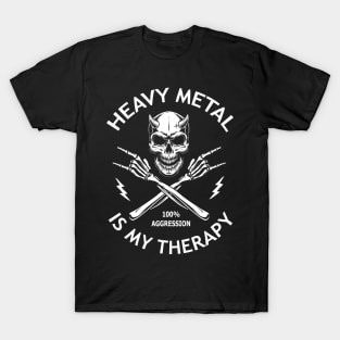 Heavy Metal Is My Therapy Cool Saying T-Shirt